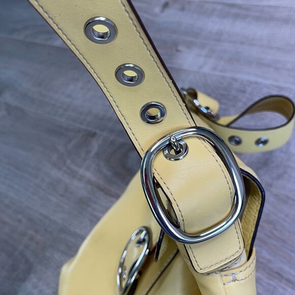 COACH Canary Yellow Crossbody Handbag Authentic Leather Flap Shoulder Bag F13355 - Picture 7 of 16